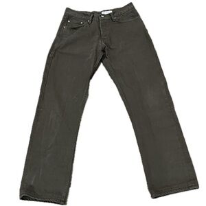 GUSTIN #567 Selvedge Denim Jeans Size 34 Button Fly California Straight Brown